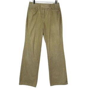 Talbots Stretch Womens Pants Corduroy Size 8 Beige Wide Leg‎ High Rise Classic